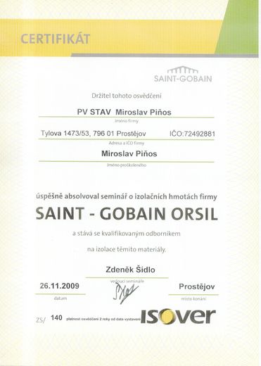 CERTIFIKÁTY