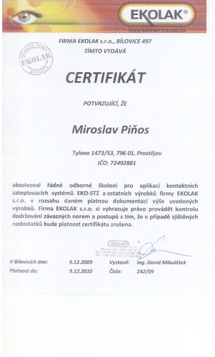 CERTIFIKÁTY