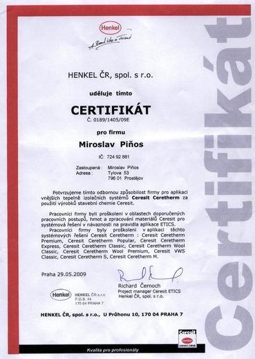 CERTIFIKÁTY